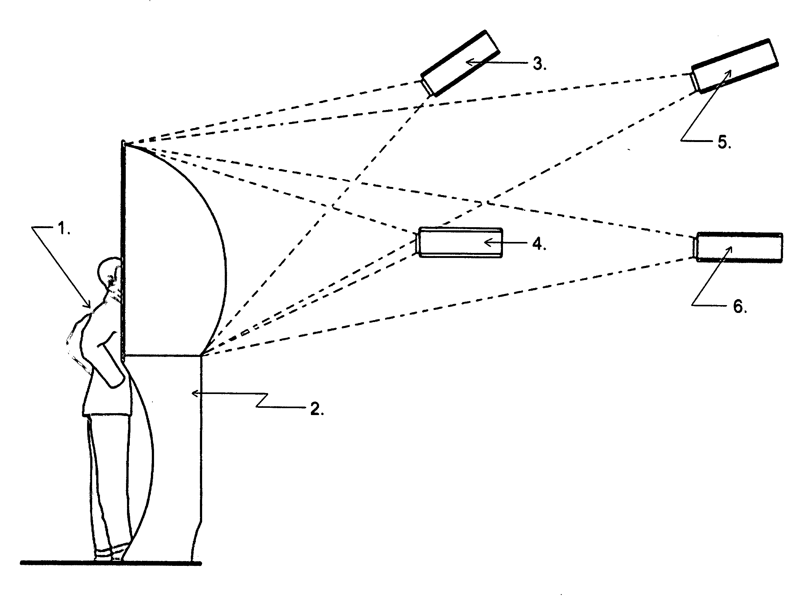 Rear projection immersive display system