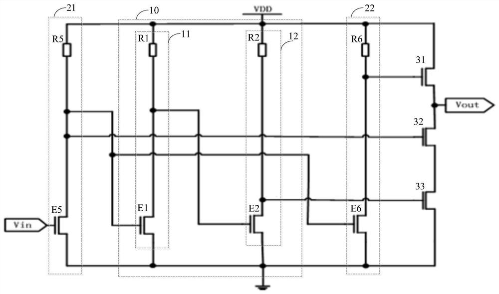 Driving circuit with buffer structure and integrated circuit