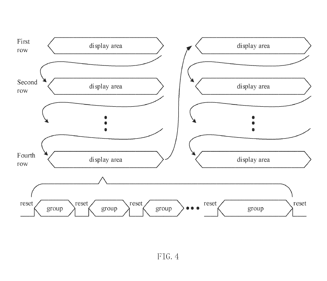 LED display device and method for improving image quality using a scheme of row line resetting