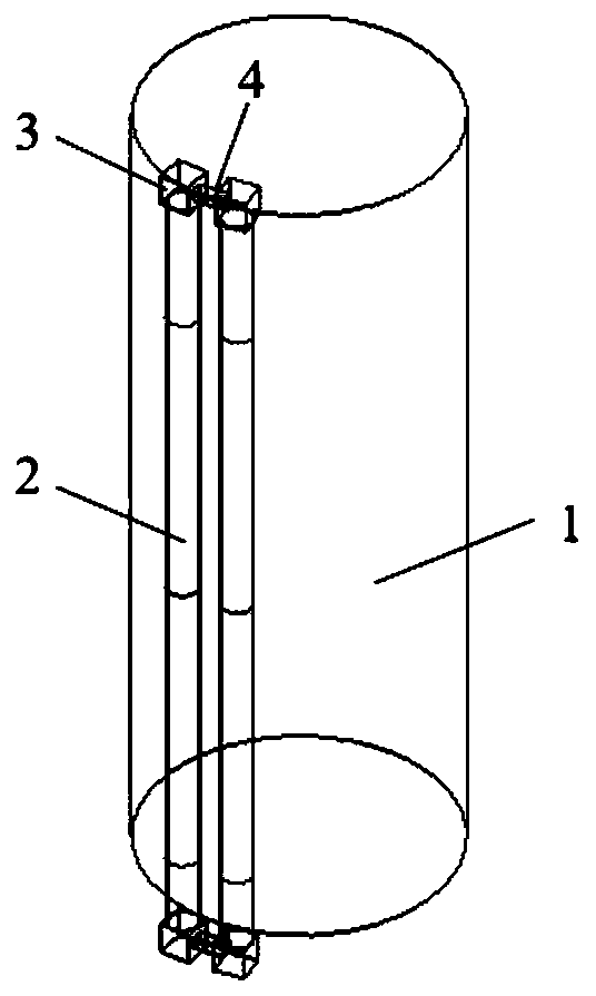 Method for nondestructive measurement of active and passive constraint forces of FRP confined concrete column based on ultrasonic wave