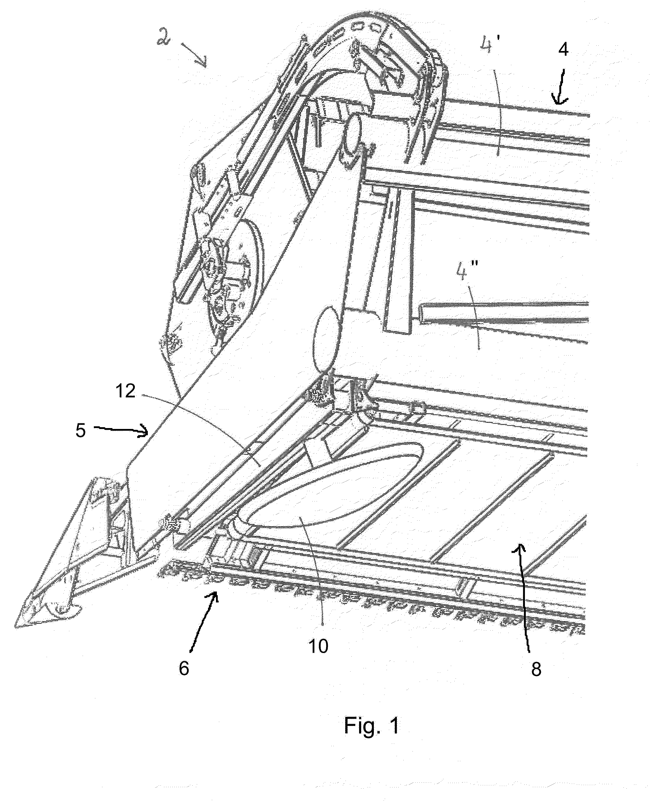 Combine Header with Support Wheels