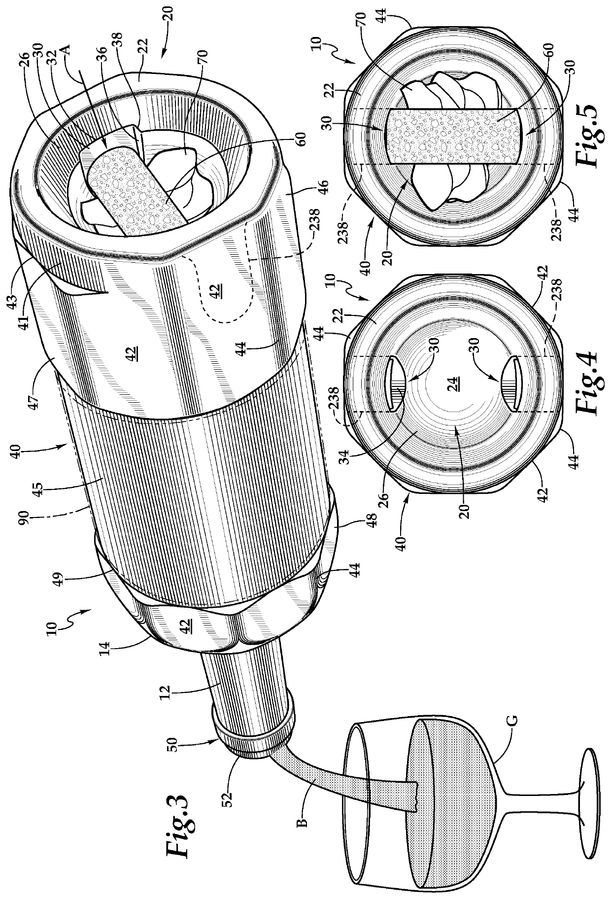 Wine bottle with cork retainer and re-use features