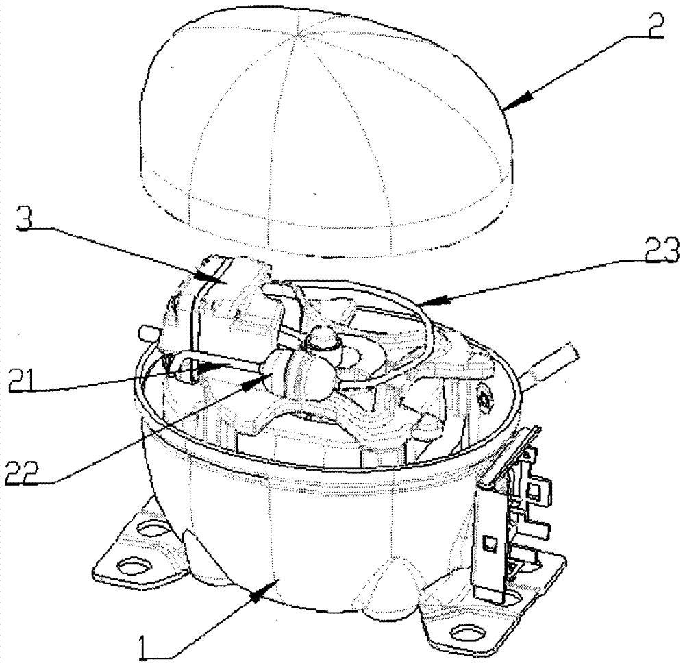 A compressor exhaust muffler