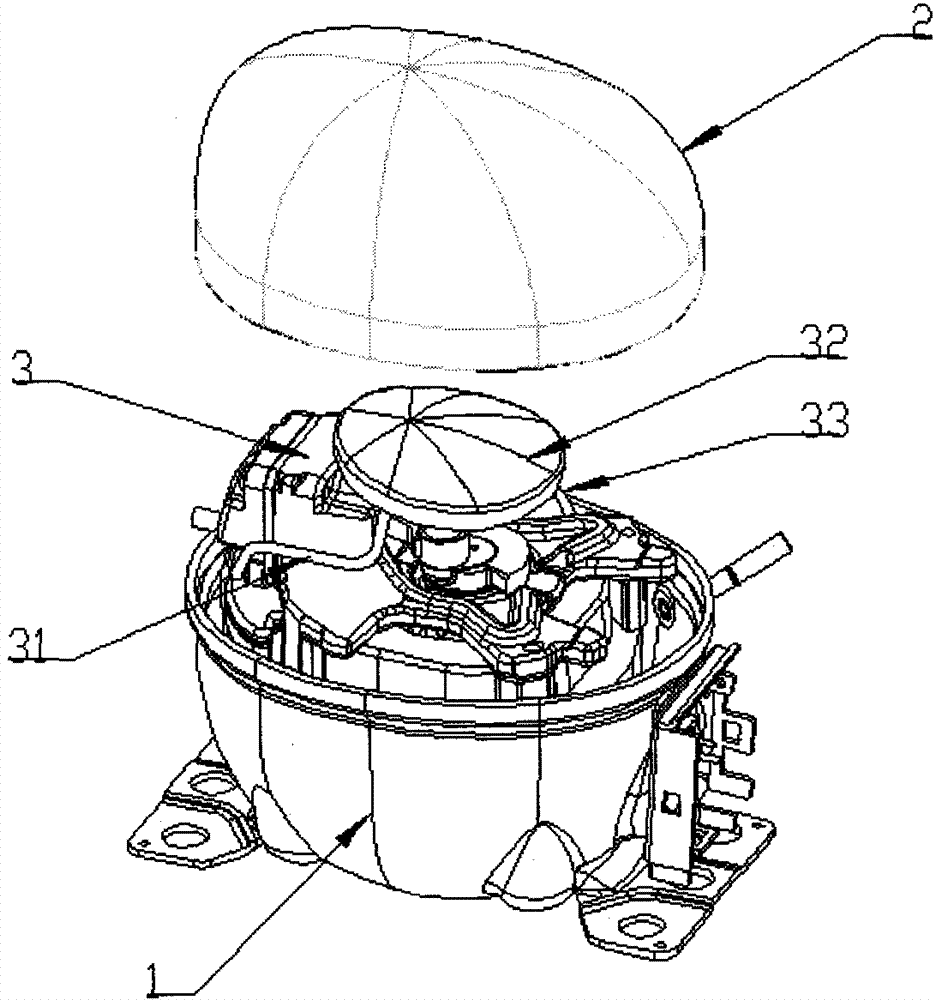 A compressor exhaust muffler