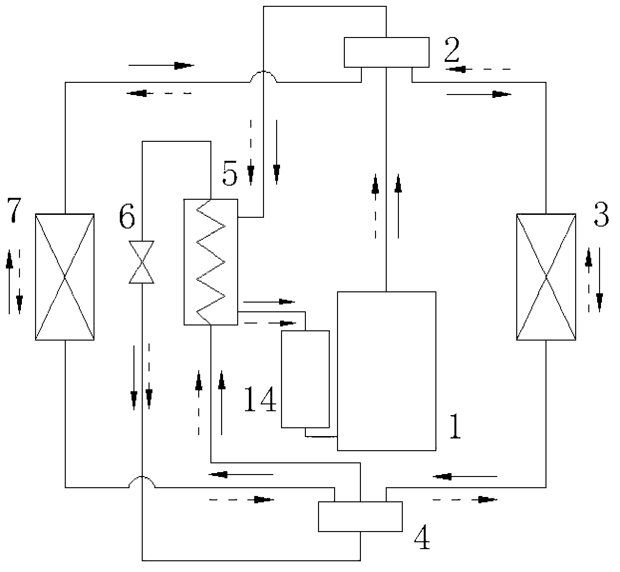 Refrigerating-heating air conditioning system with heat regenerator