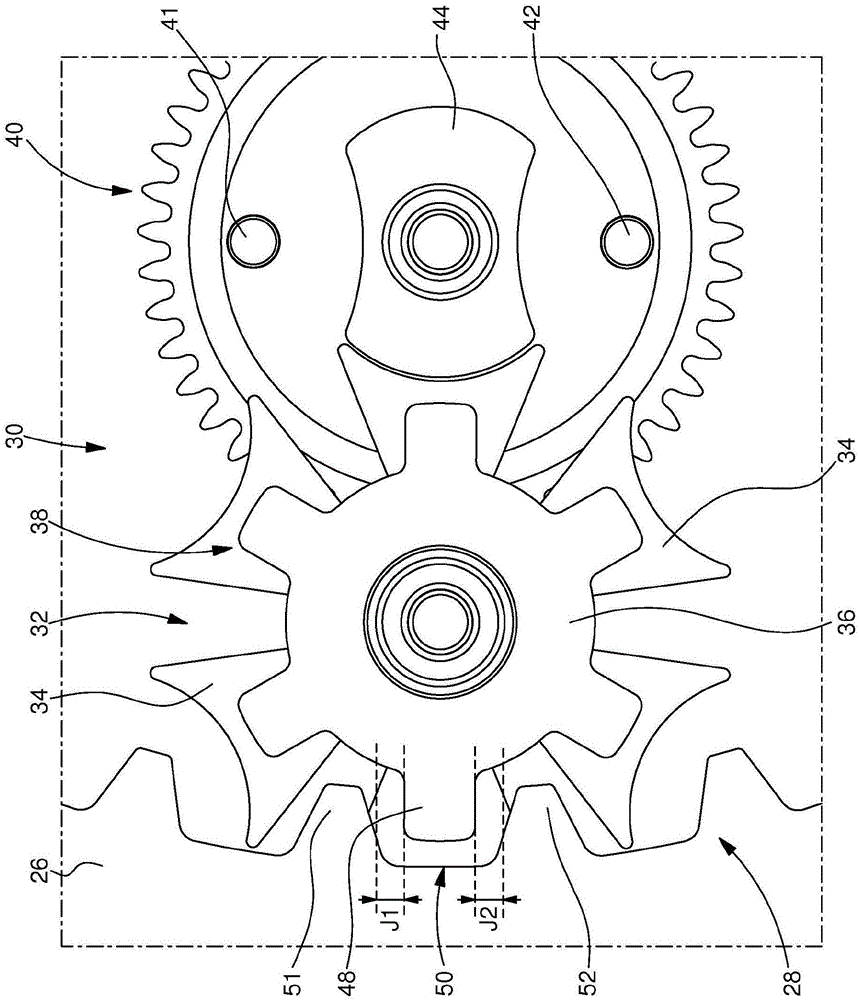 Clock movement provided with a drive mechanism for an analogue indicator with periodic or intermittent movement