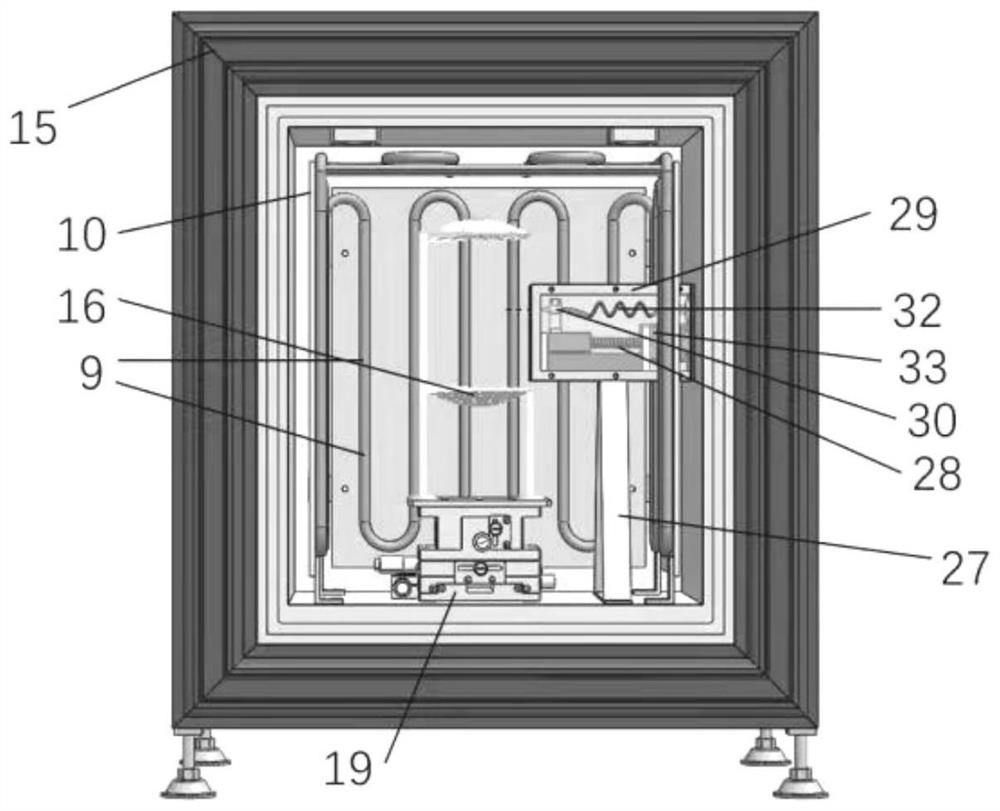 Water drop icing visualization experiment device and application thereof