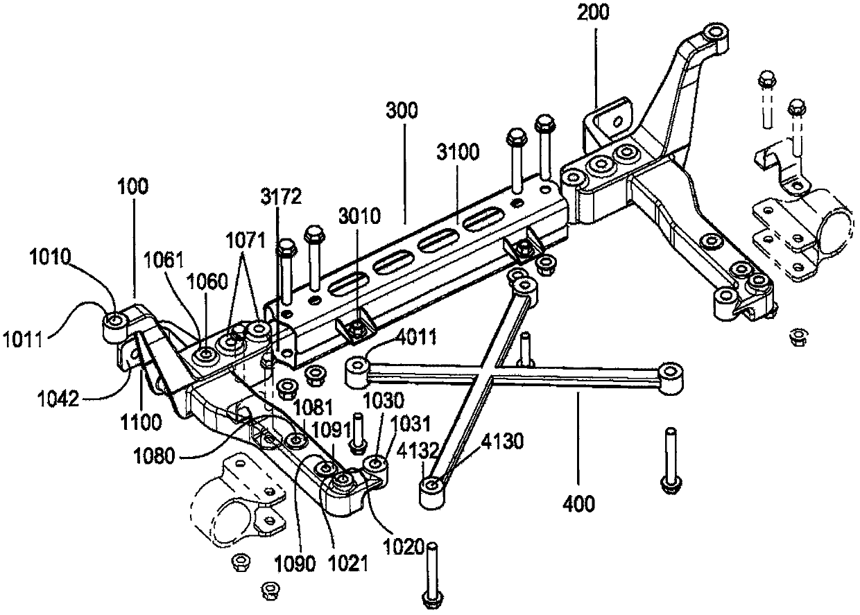 Modularized steel-aluminum mixed auxiliary automobile frame structure