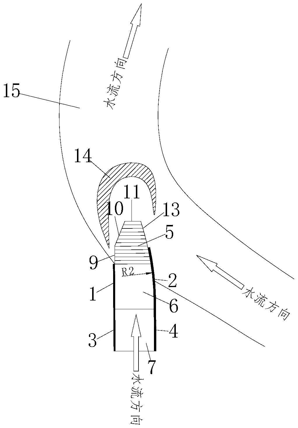 A rear sidewall retreat type deflecting nose sill