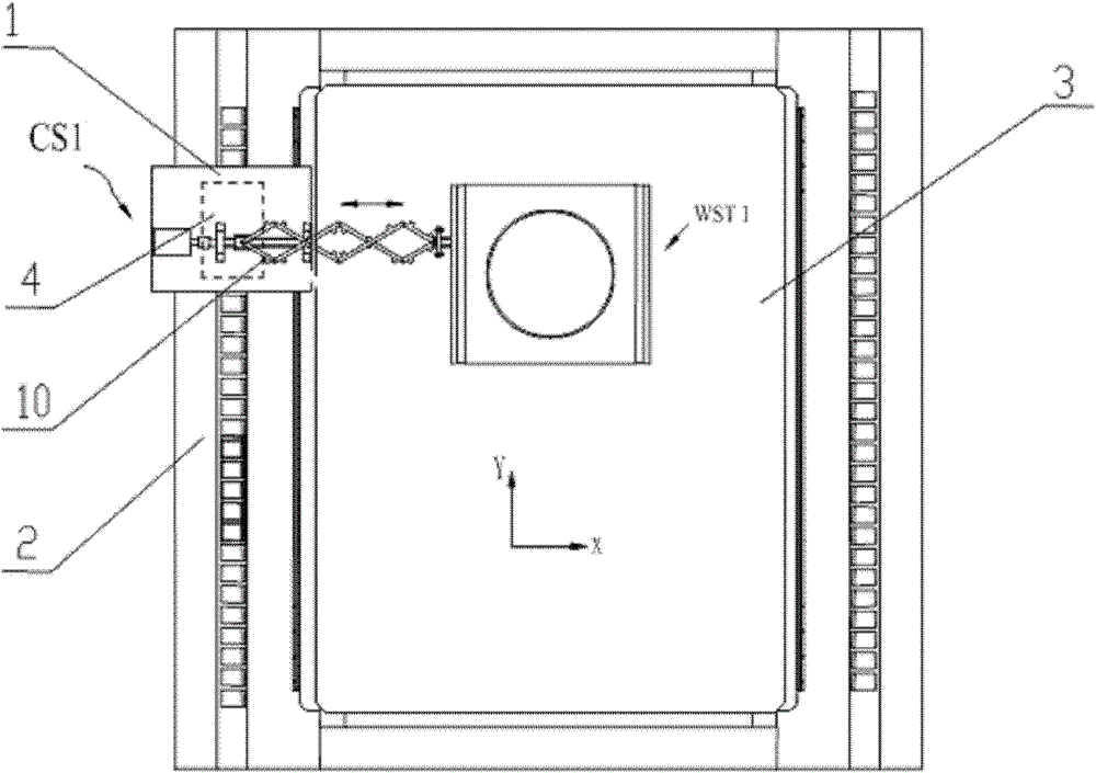 Actively driven cable stage for silicon wafer stage of lithography machine