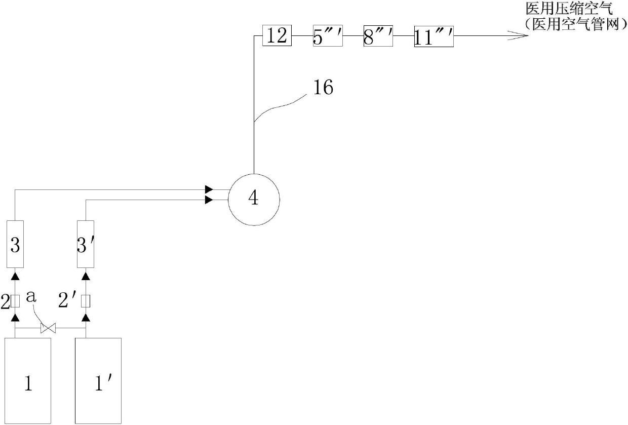 Auxiliary energy-saving medical compressed air system