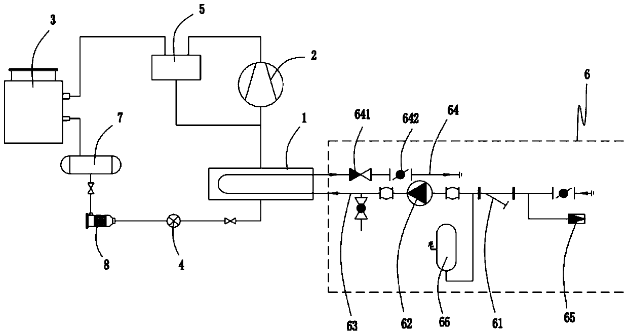 An evaporating and condensing integrated machine with a hydraulic module