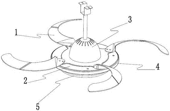 Hidden fan blade ceiling fan lamp