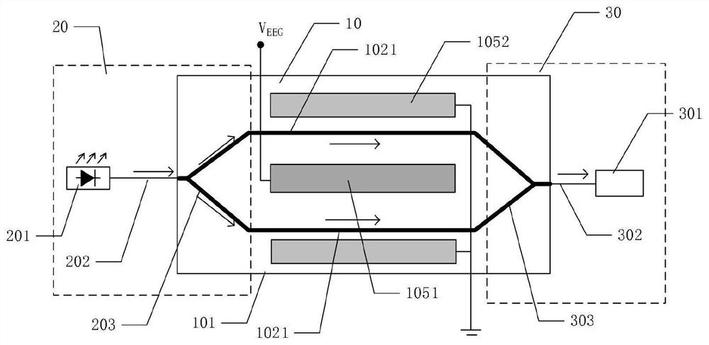 Flexible lithium niobate film electroencephalogram detection chip and device thereof