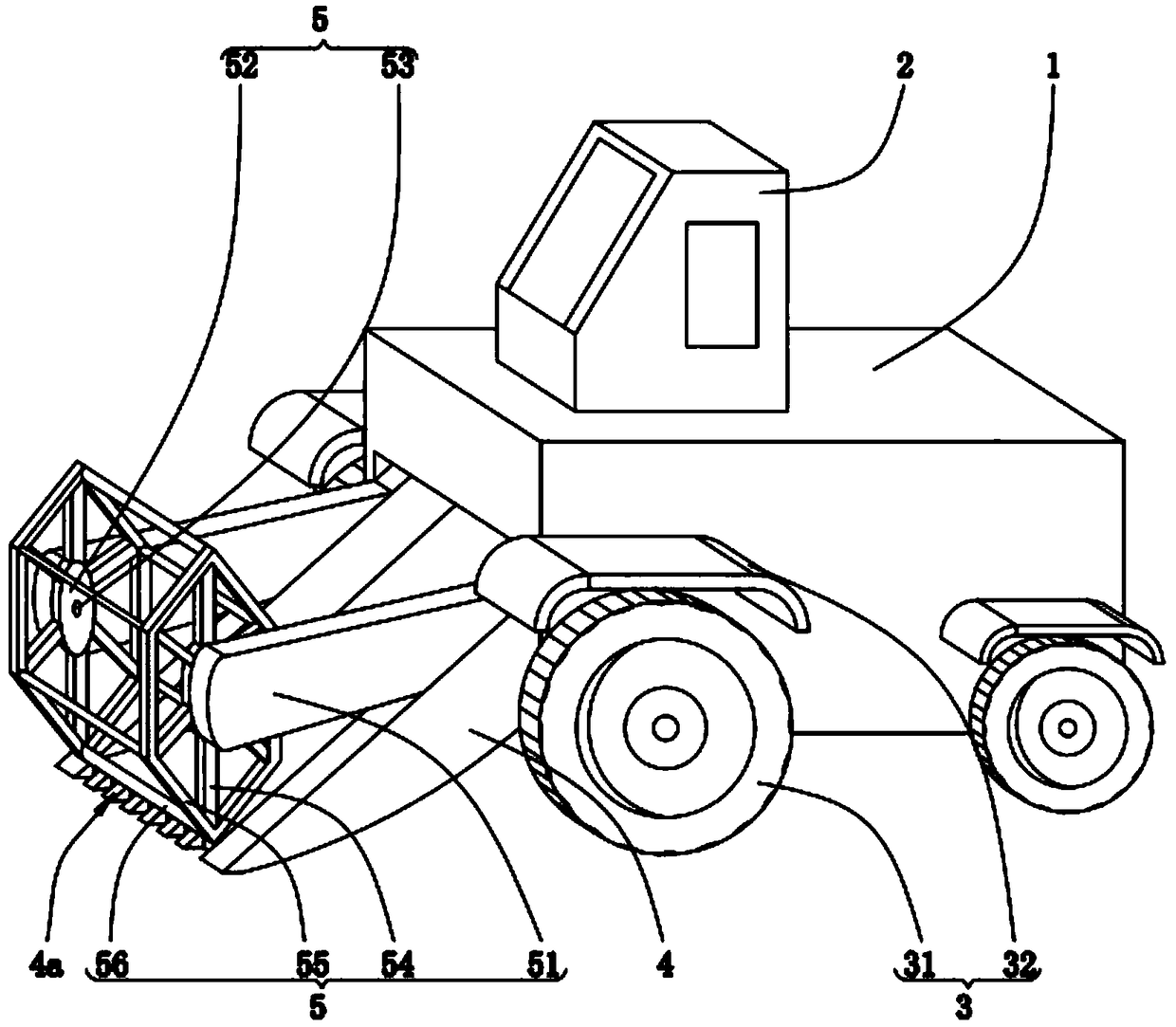 High-horsepower wheat harvester