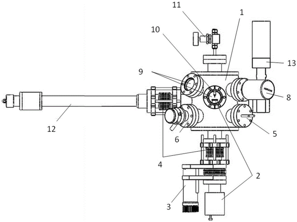 Device and method for measuring contact angle of solid surface based on ultrahigh vacuum condition