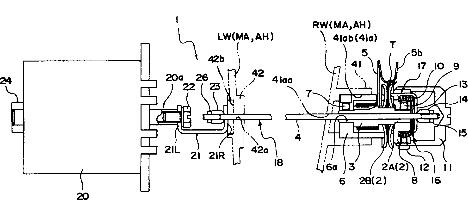 Uper and lower conveying sewing machine and thread adjuster