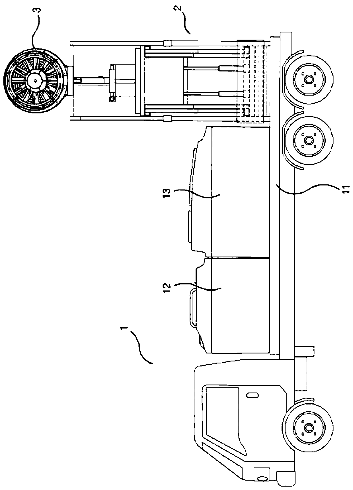 Air supply sprayer lifting device for control vehicles