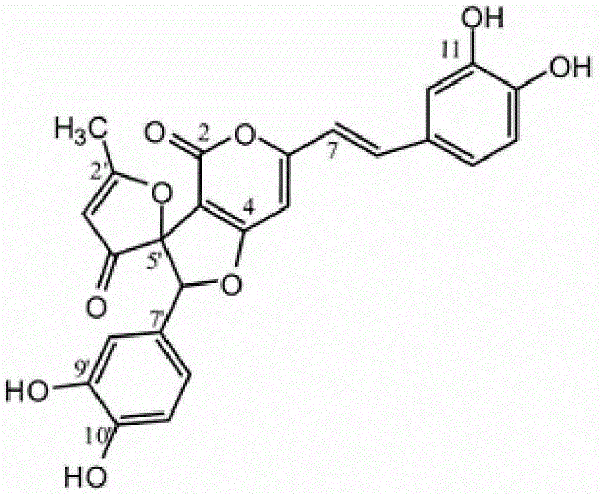 Inoscavin A as a monomeric component in phellinus as well as prepearation method and application thereof