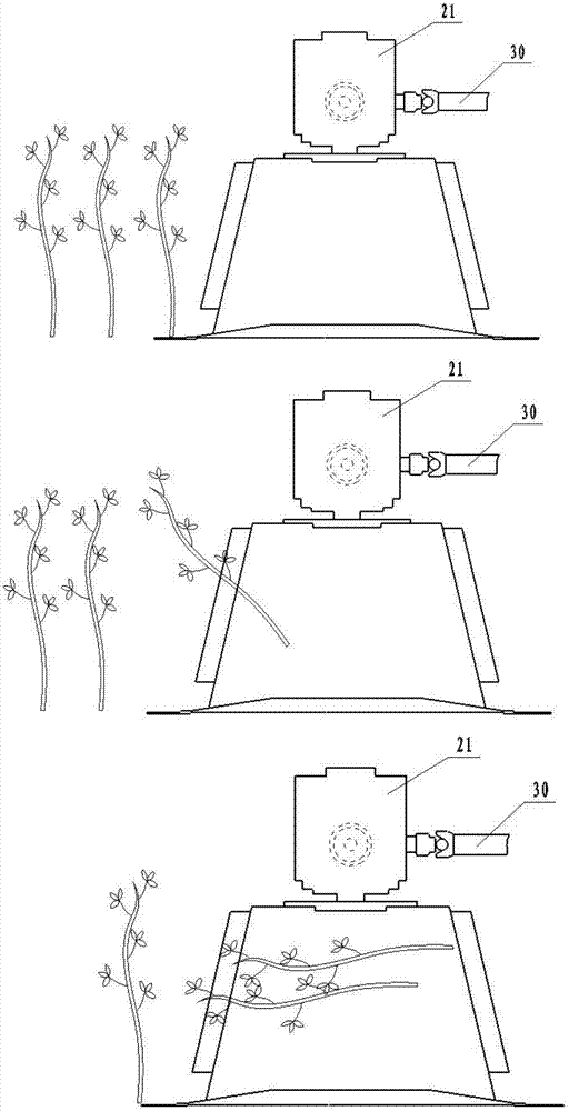 Rotatable mower header and differential feeding method