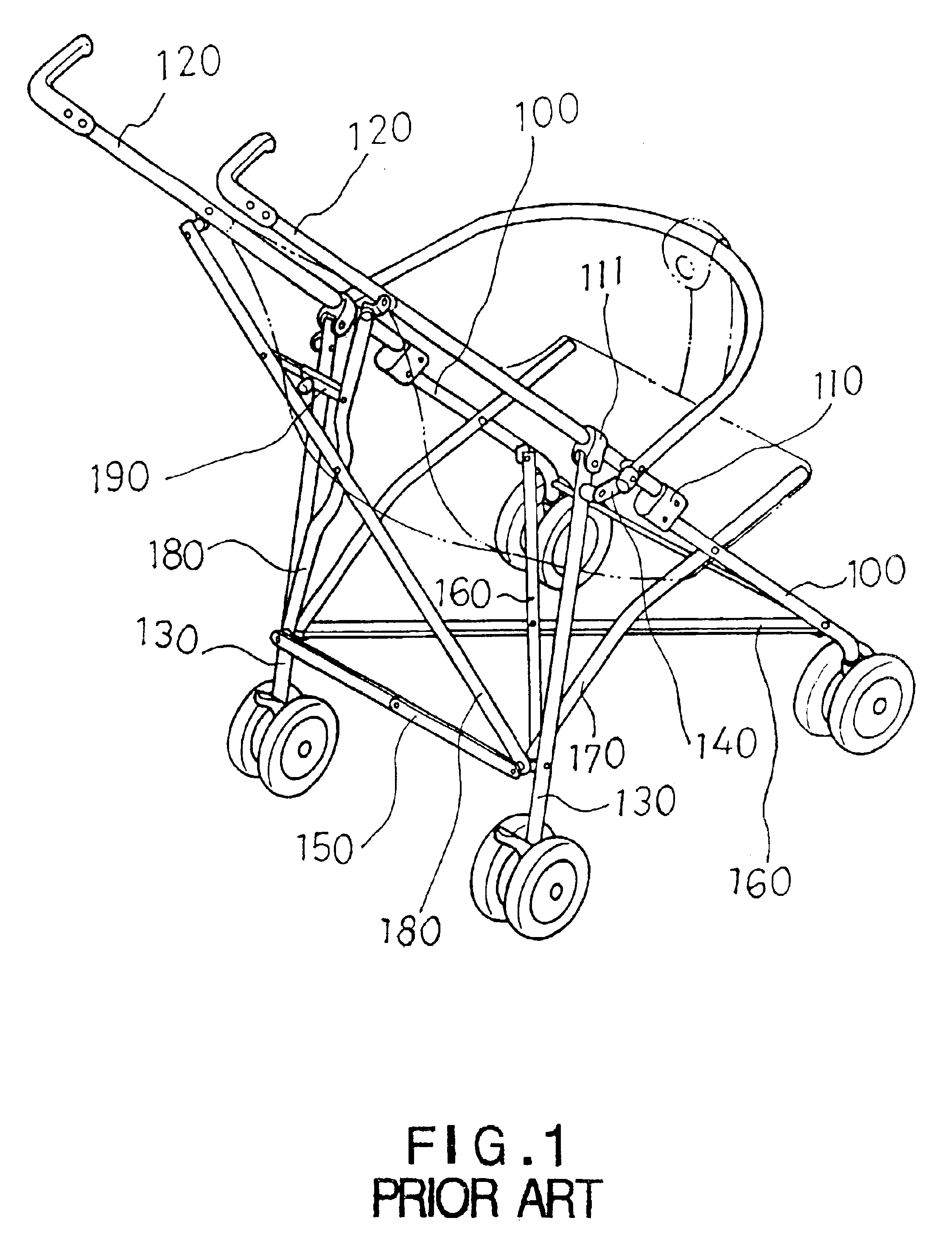 Foldable baby stroller