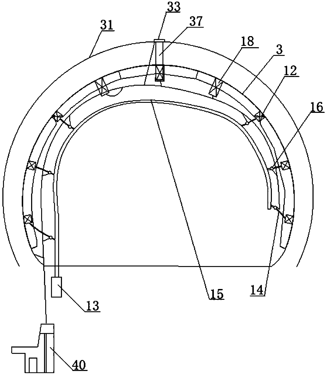 Tunnel two-lining concrete pouring system