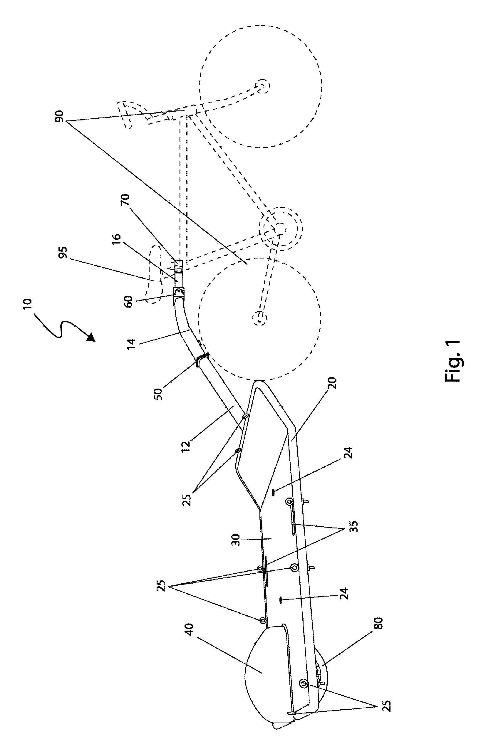 Attachable bicycle trailer