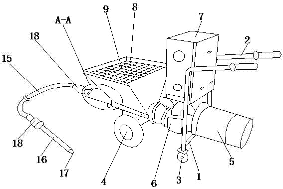 Cleaning device of mortar spray coater