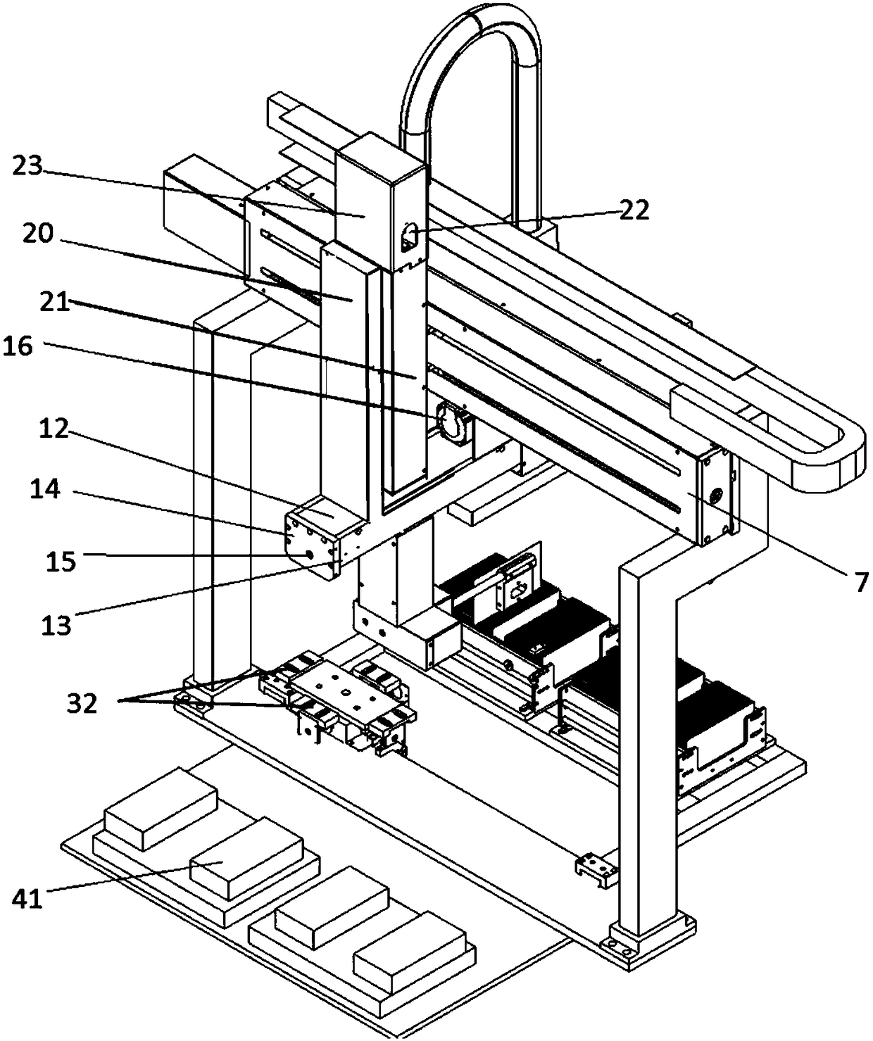 Glass precise-engraving mechanical arm device and glass sheet processing method