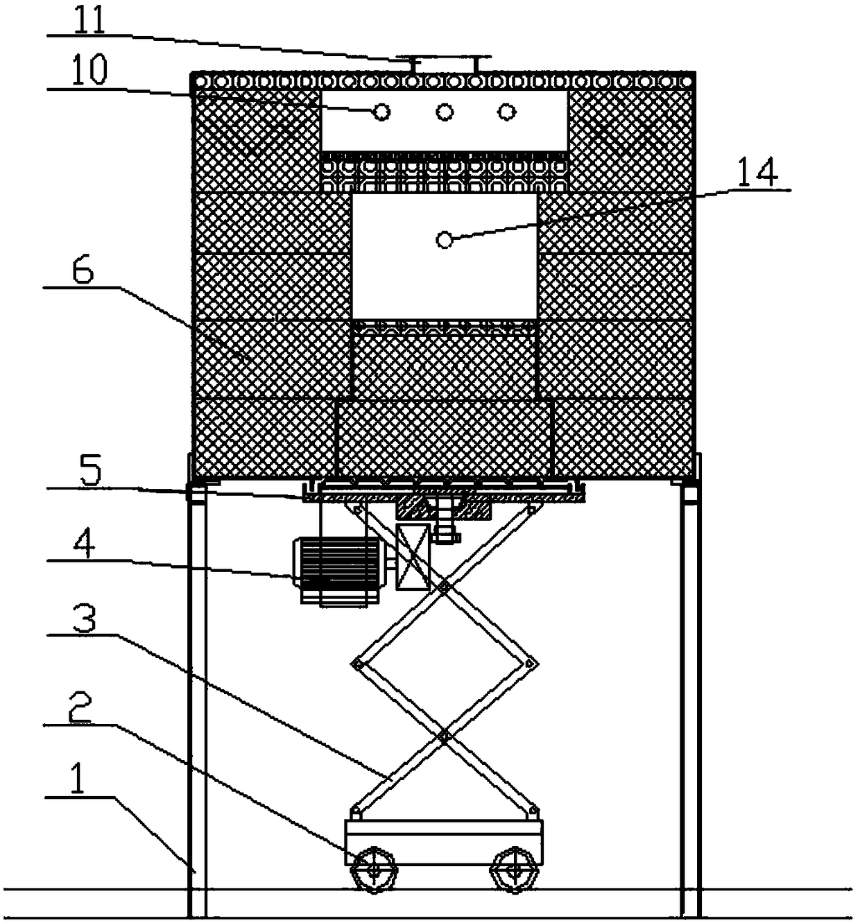 Microwave metallurgical furnace with lifting mechanism and using method thereof