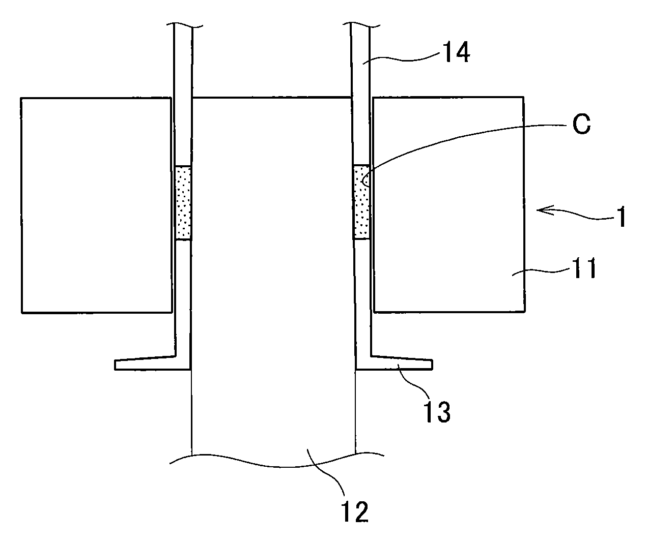 Case-integrated bonded magnet and production method for same