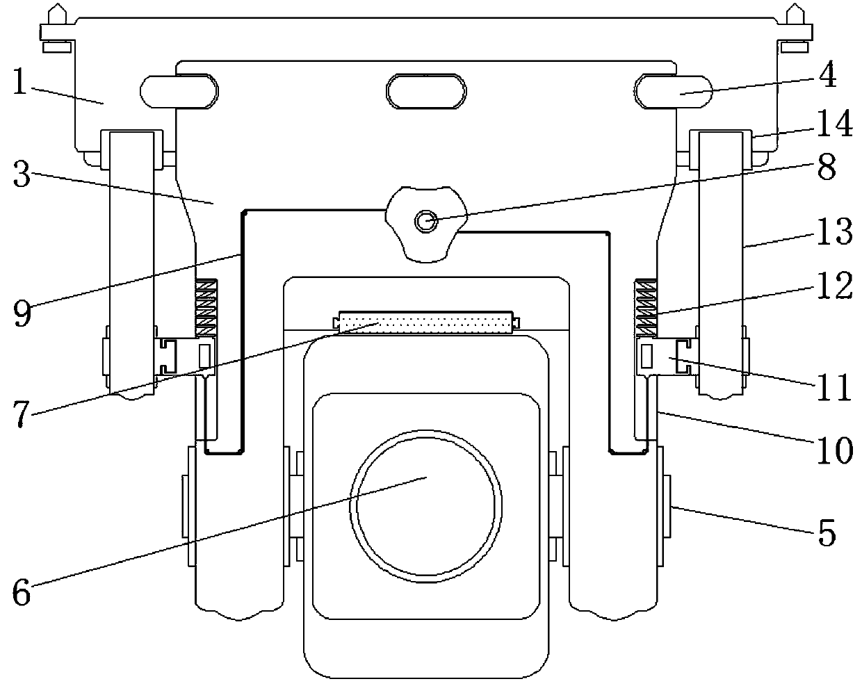 Multi-angle adjustable monitoring device for pilotless automobile