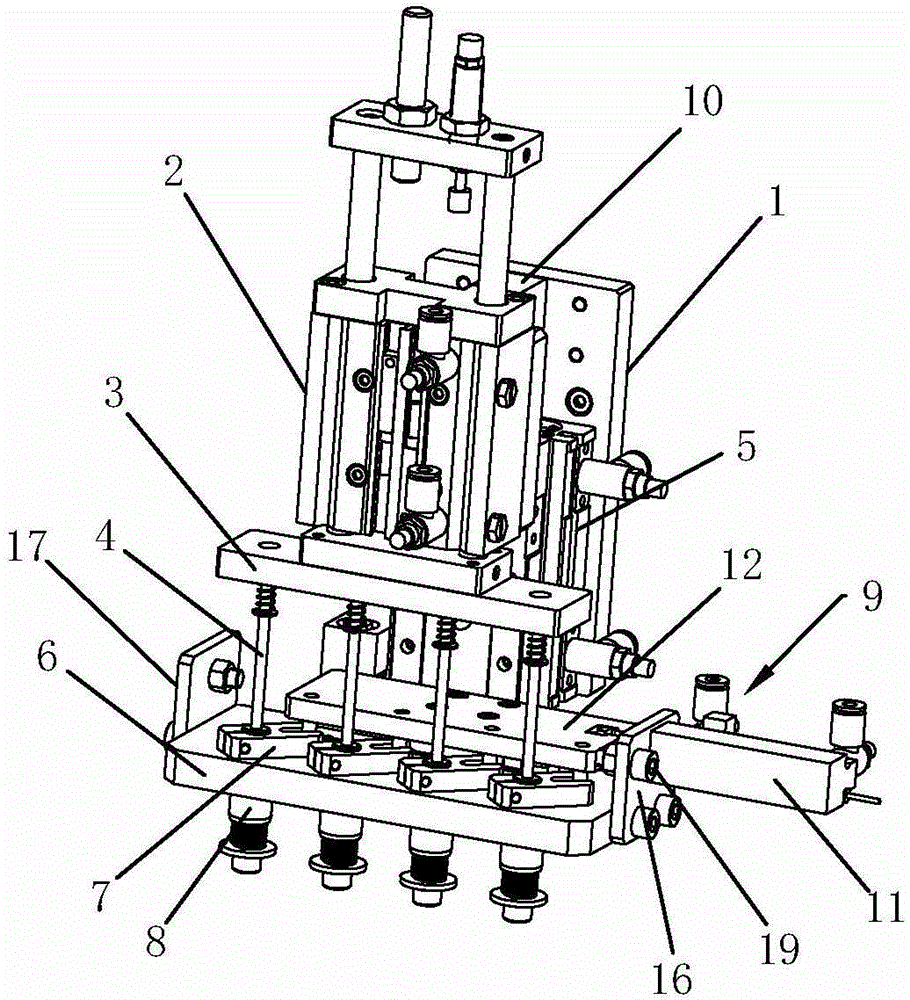 Magnet attraction rotation picking and placing device