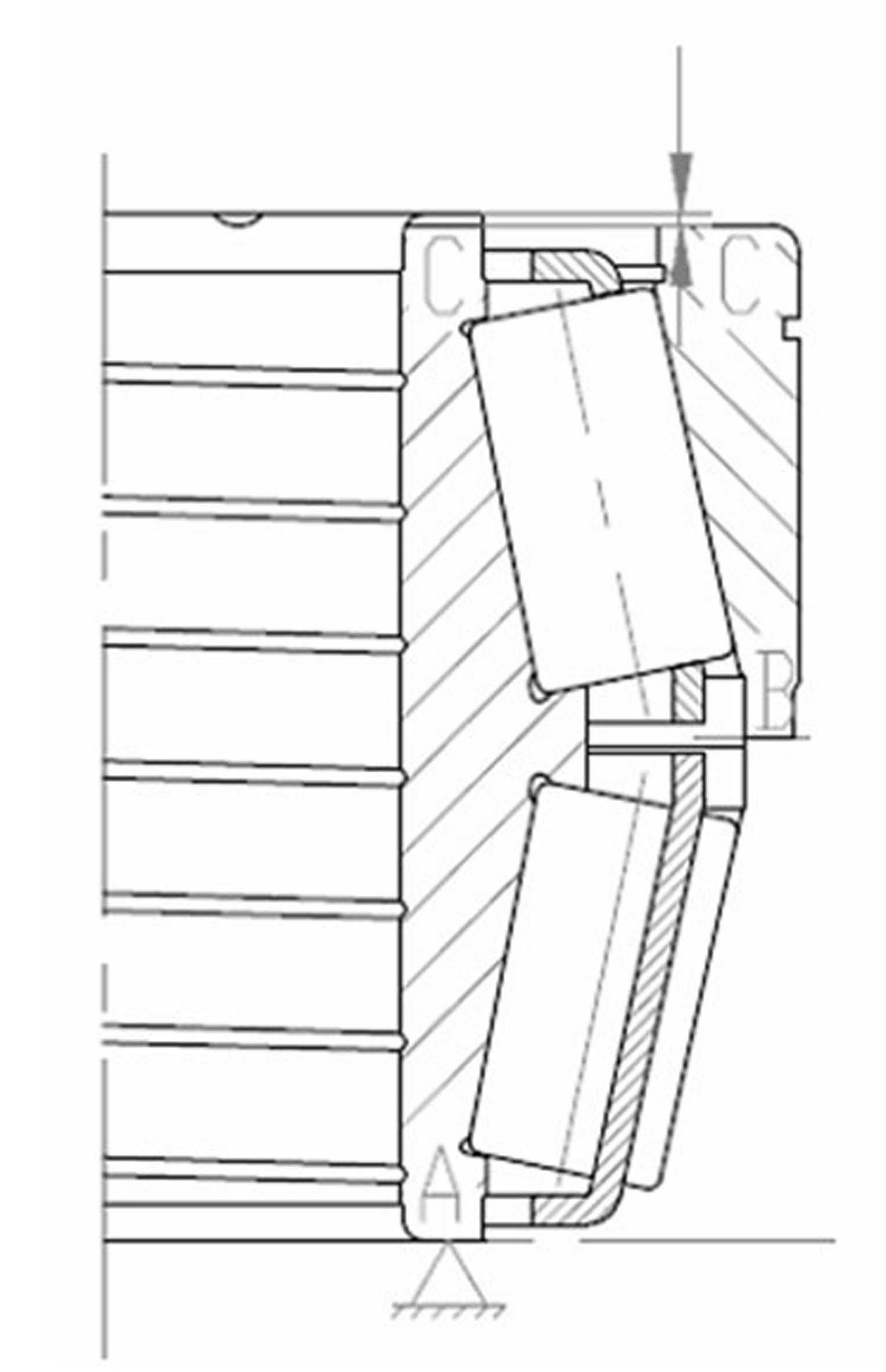 Method for fitting and measuring axial clearance of spacer-free four-column tapered roller bearing