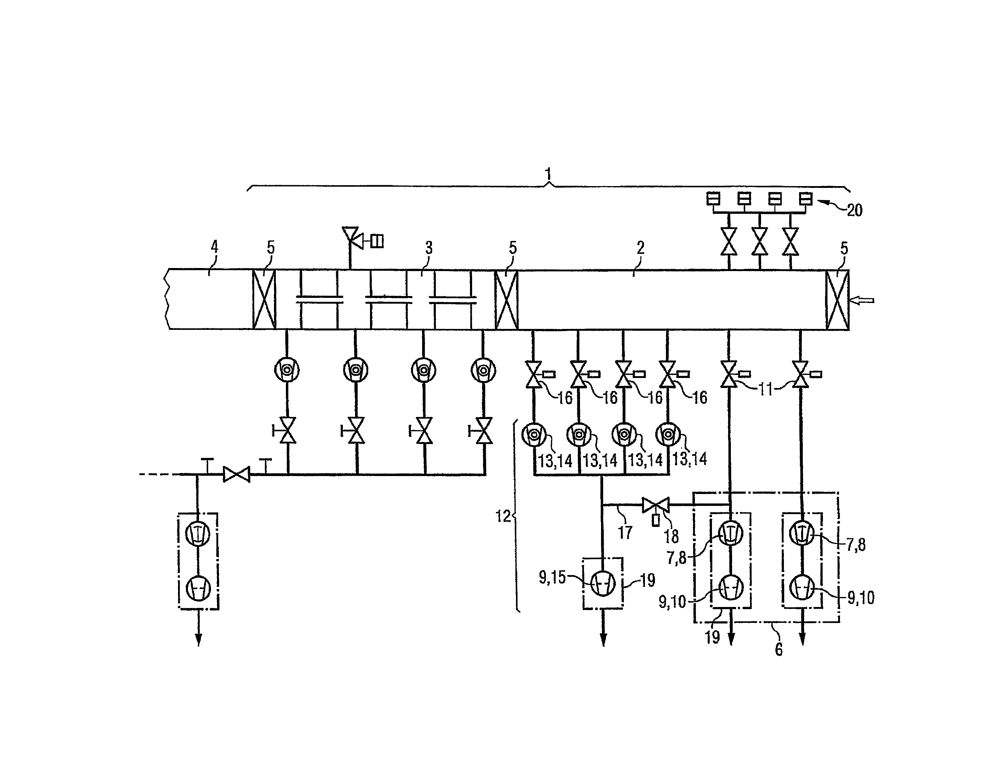 Sluice system for a vacuum facility