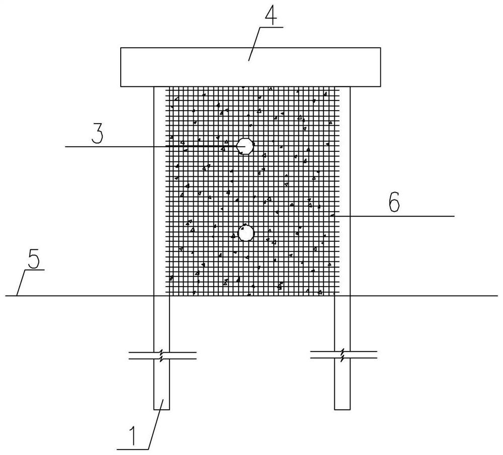 Miniature pile and anchor cable combined supporting structure for treating dangerous rock mass and construction method of miniature pile and anchor cable combined supporting structure