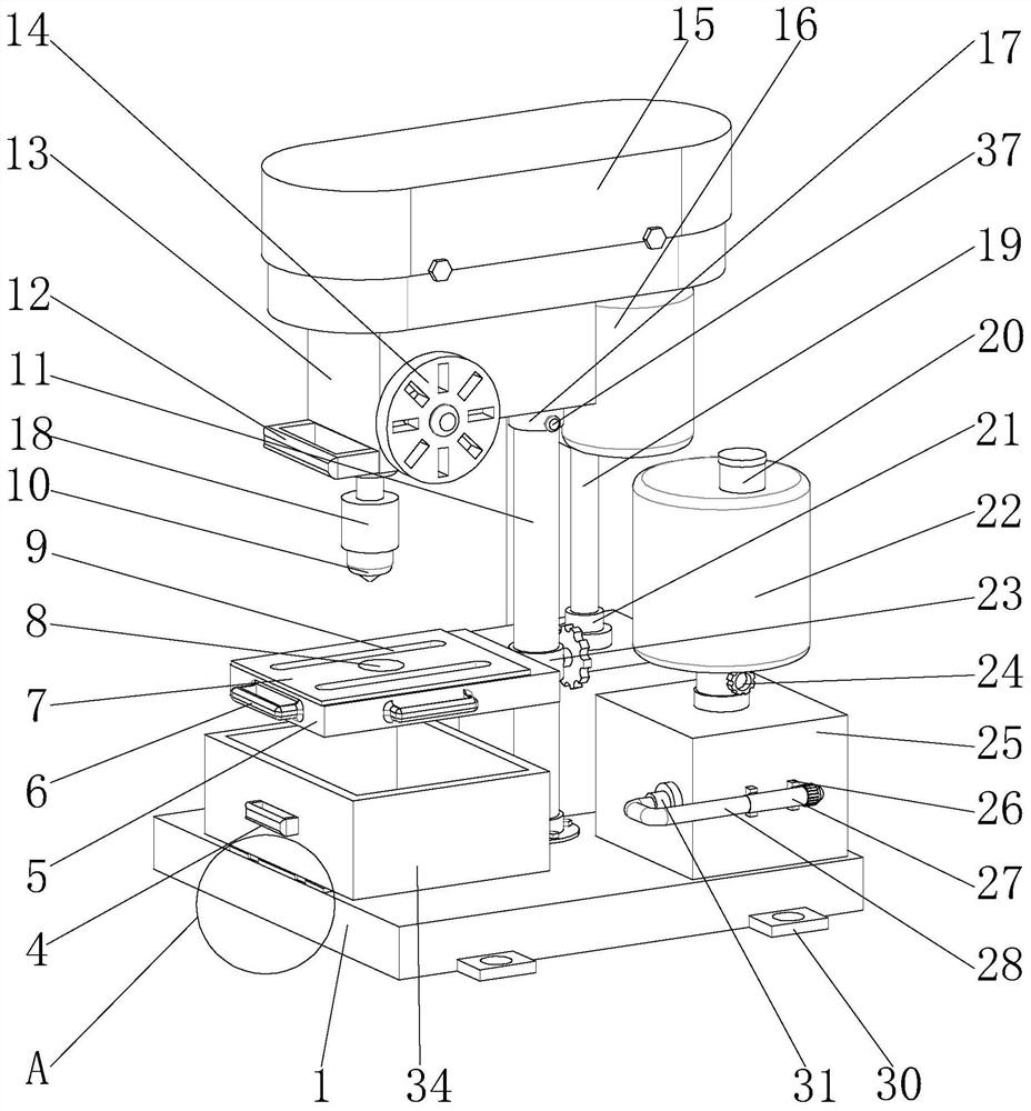 Shockproof mechanical drilling device with scrap cleaning and recycling function