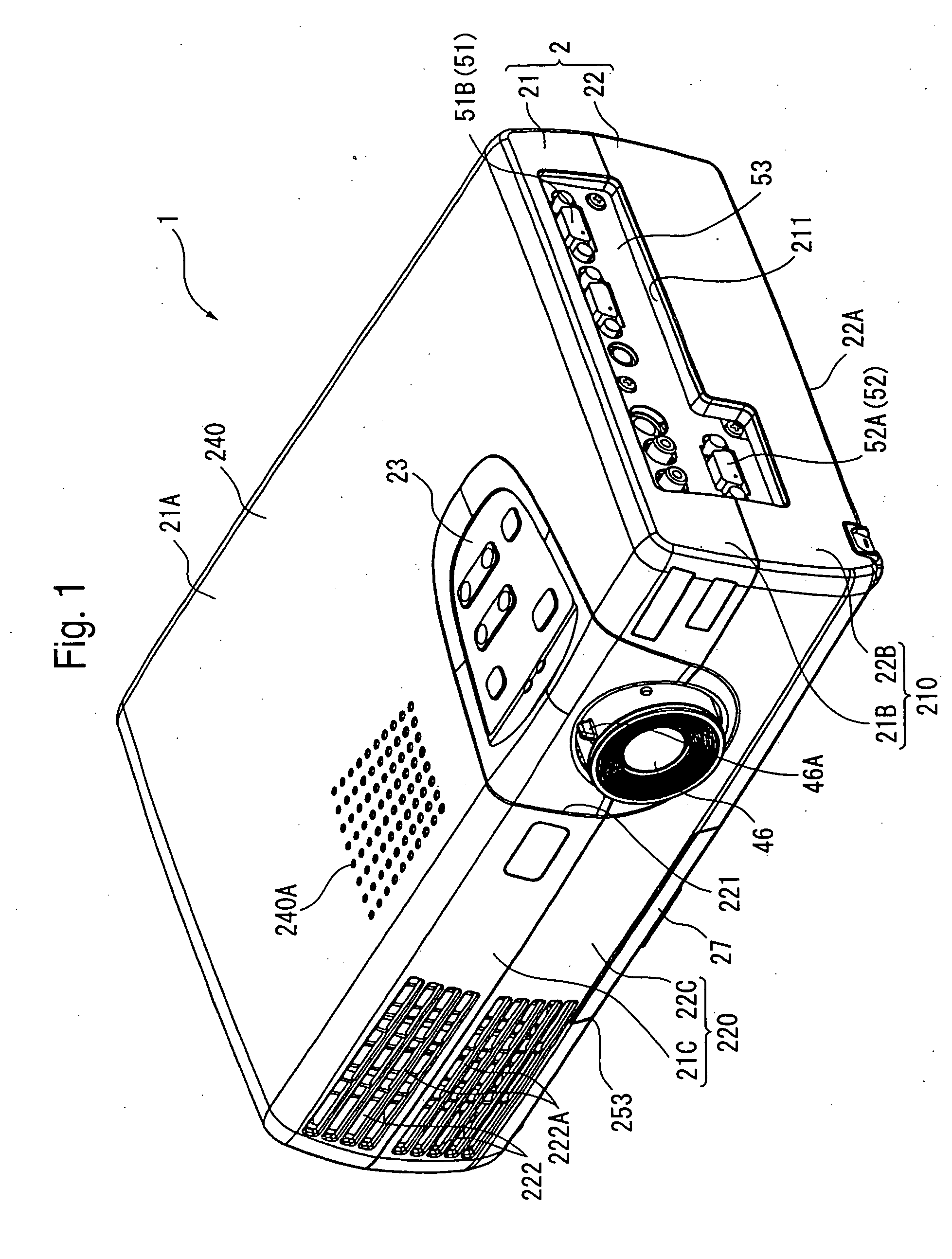 Axial-flow fan and projector provided with the same