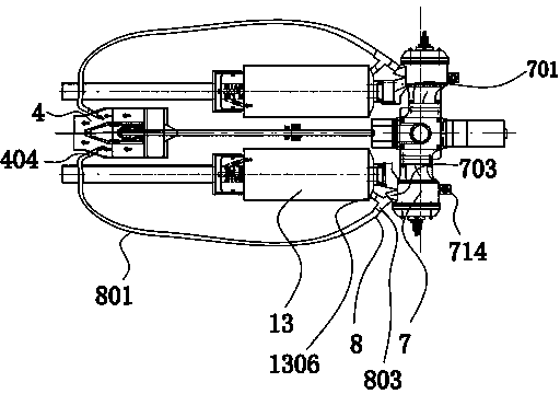 Silencer and cooling system integrating double-cylinder two-stroke water-cooled engine