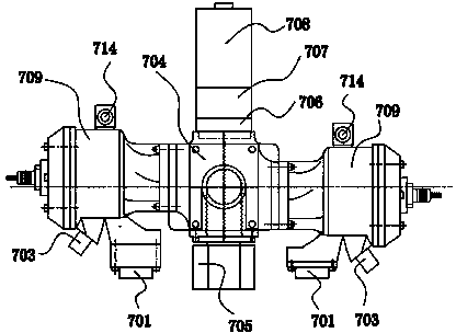 Silencer and cooling system integrating double-cylinder two-stroke water-cooled engine