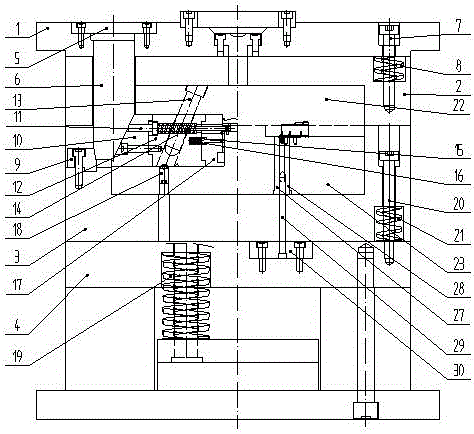 Mold formed through buckle core-pulling mechanism