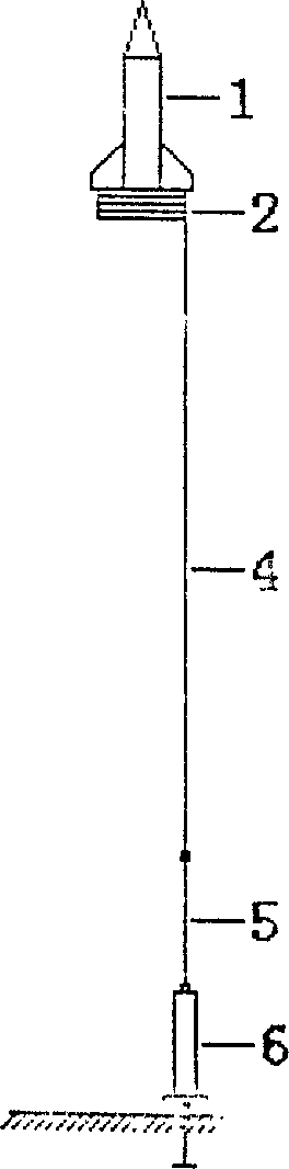 Rocket line-pulling type artificial thunderbolt-bringing system