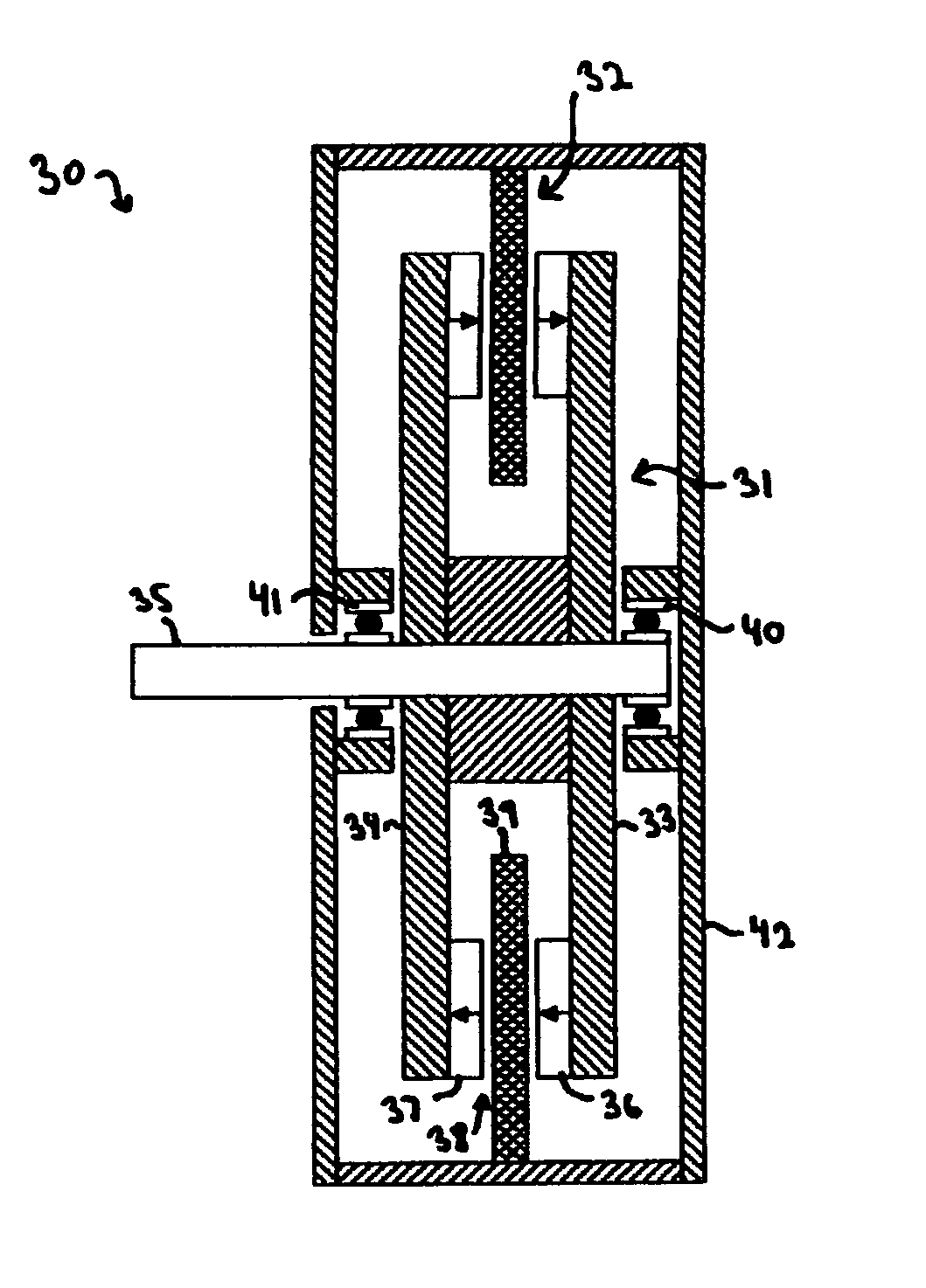 High performance air core motor-generator winding