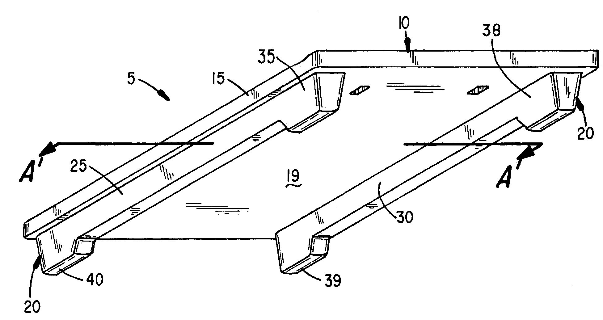 Blow molded pallet with inserts