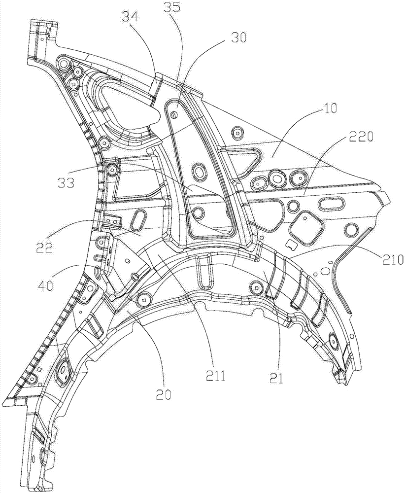 Vehicle body side wall structure, C pillar reinforcing plate and vehicle