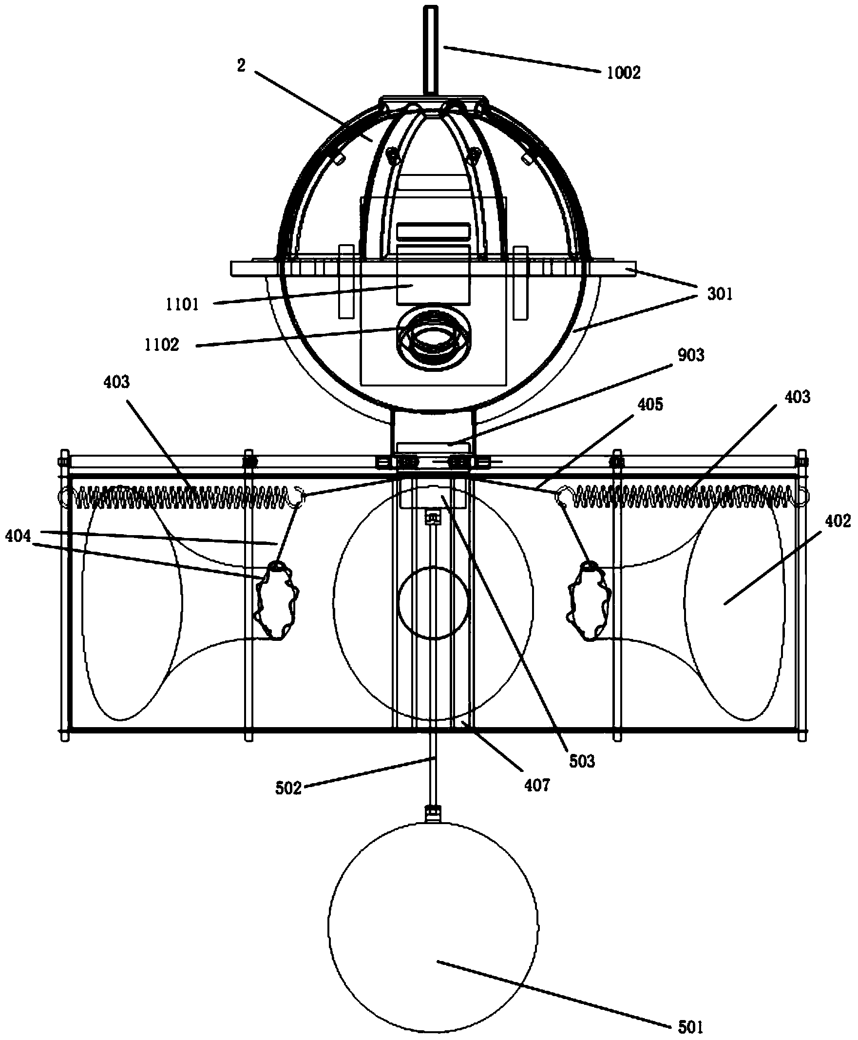 Deep sea trapping camera lander system