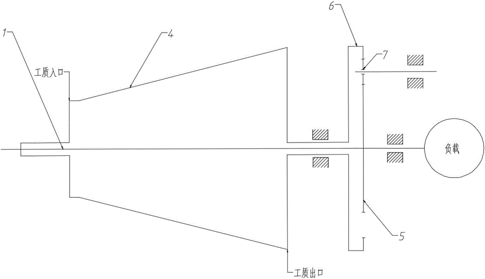 Integrated multistage axial flow contrarotating turbine structure