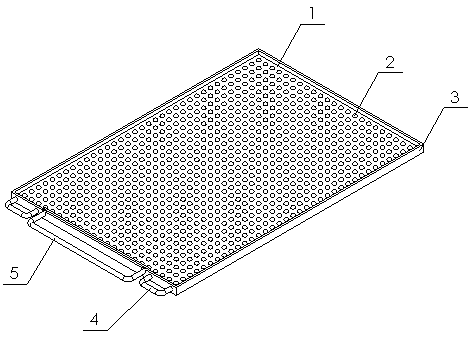 Baking tray for food processing baking machine