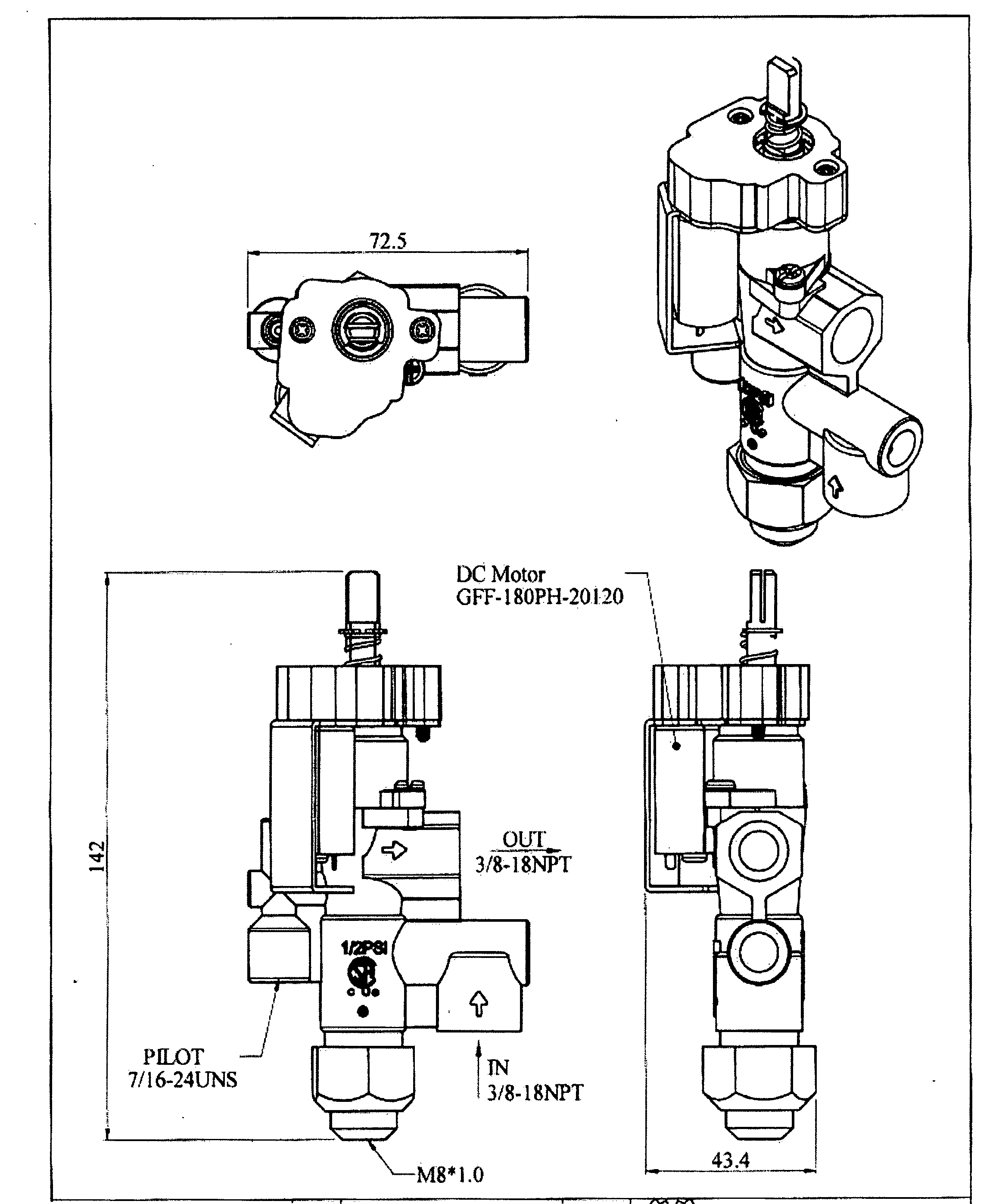 Remote control linearly regulated fuel valve