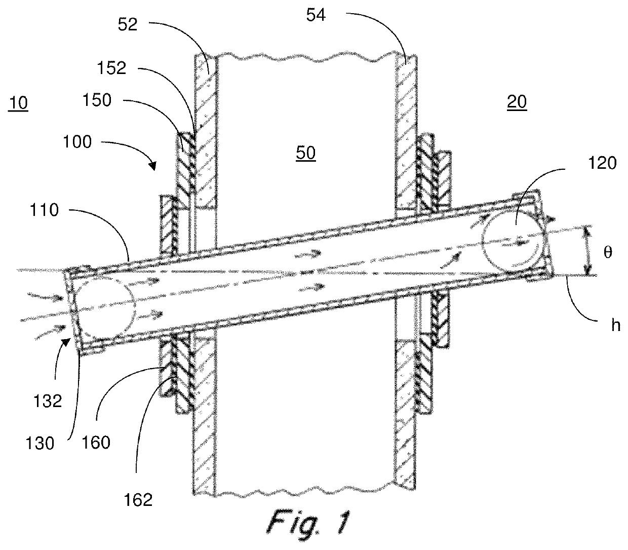 Directional differential pressure detector having inclination adjustment between two conduits